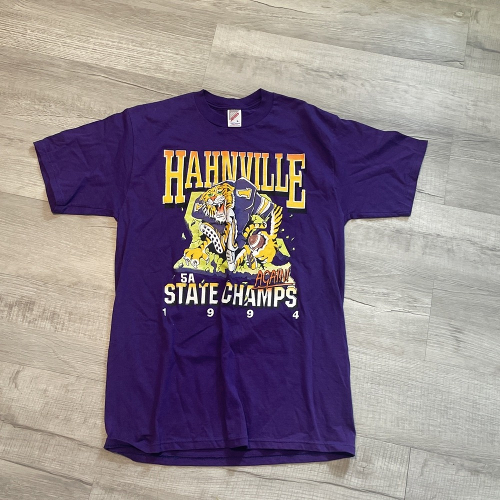 Vtg T shirt Hahnville High State Champs 1994 Football‎ Purple USA Made large